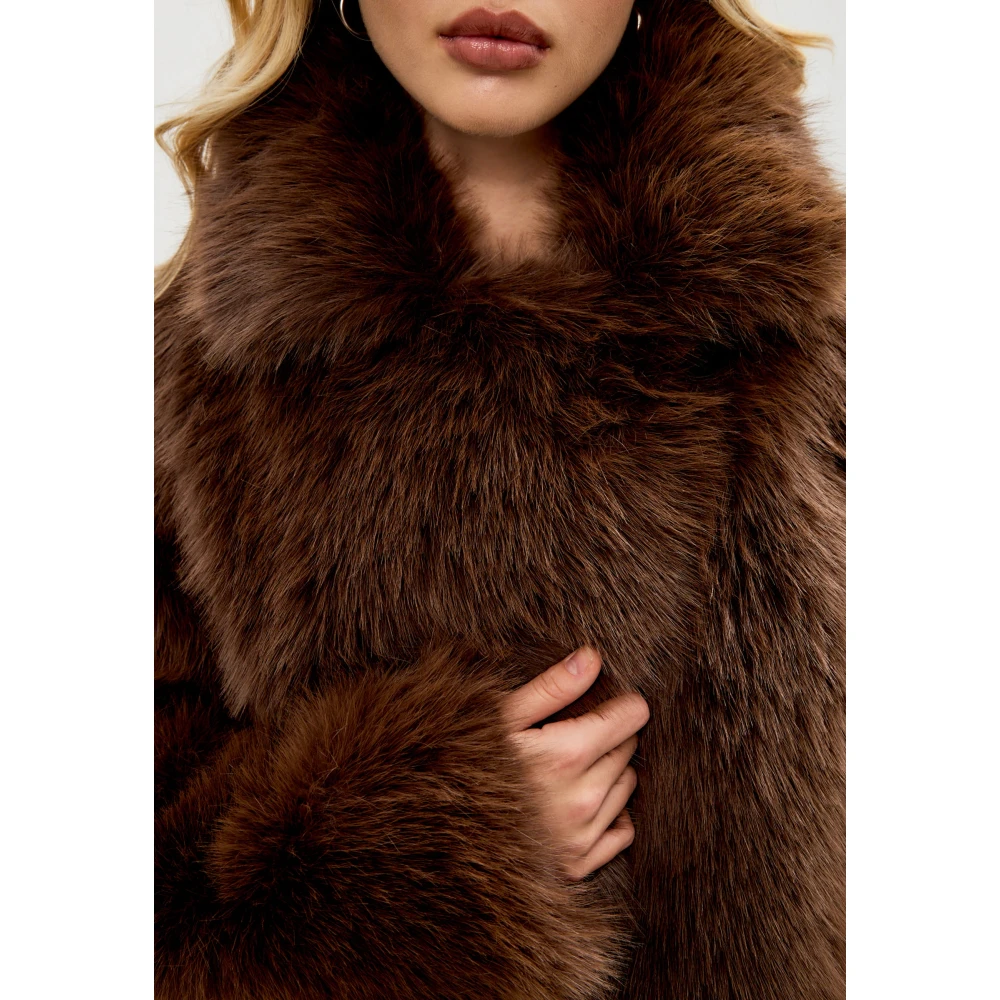 Cesare Gaspari Faux Fur & Shearling Jackets Brown Dames