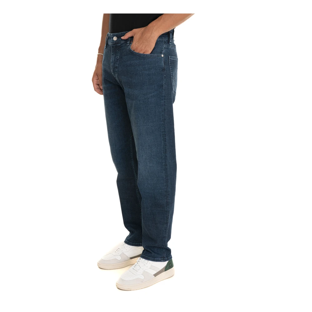 Boss Stone Washed Denim Jeans Blue Heren