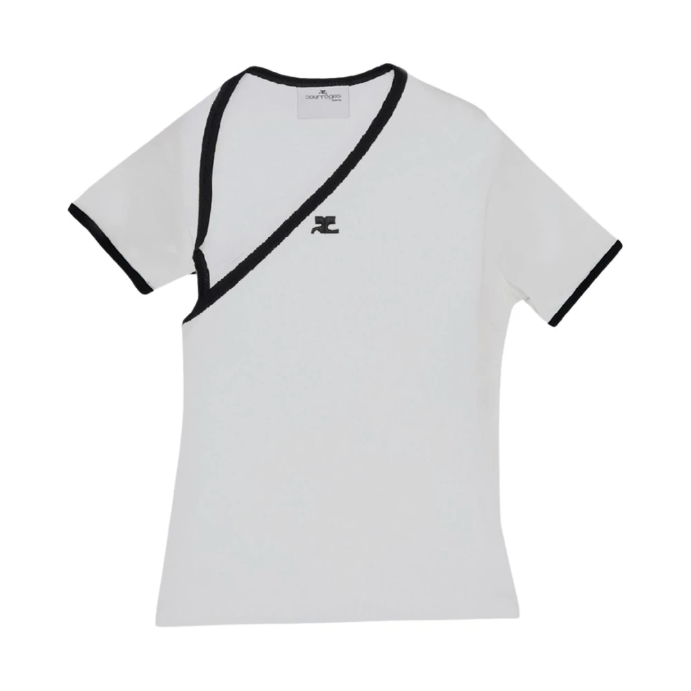 Courrèges Katoenen T-shirt White Dames