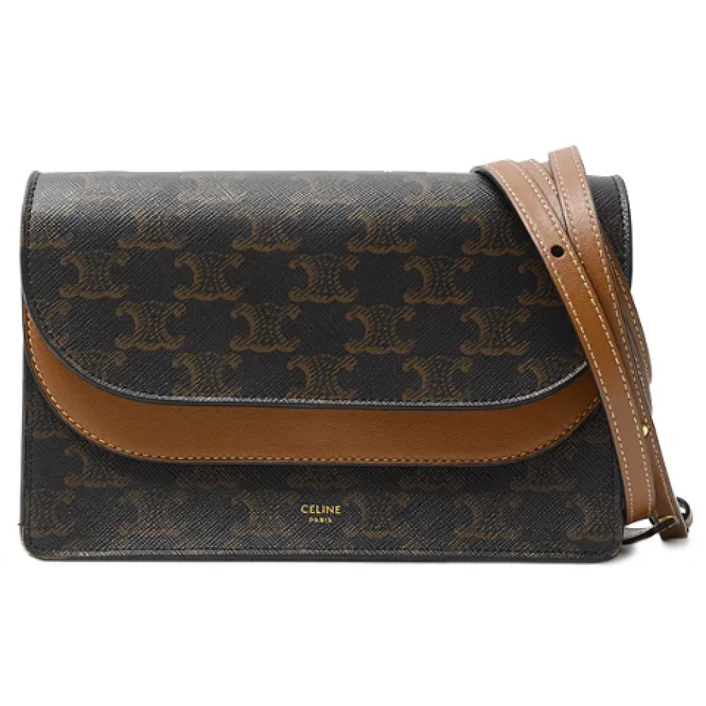 Celine Vintage Pre-owned Fabric handbags Brown Dames