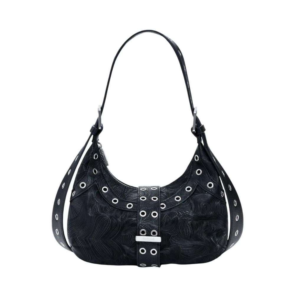 Desigual Svart Handväska Med Axelrem Och Innerficka