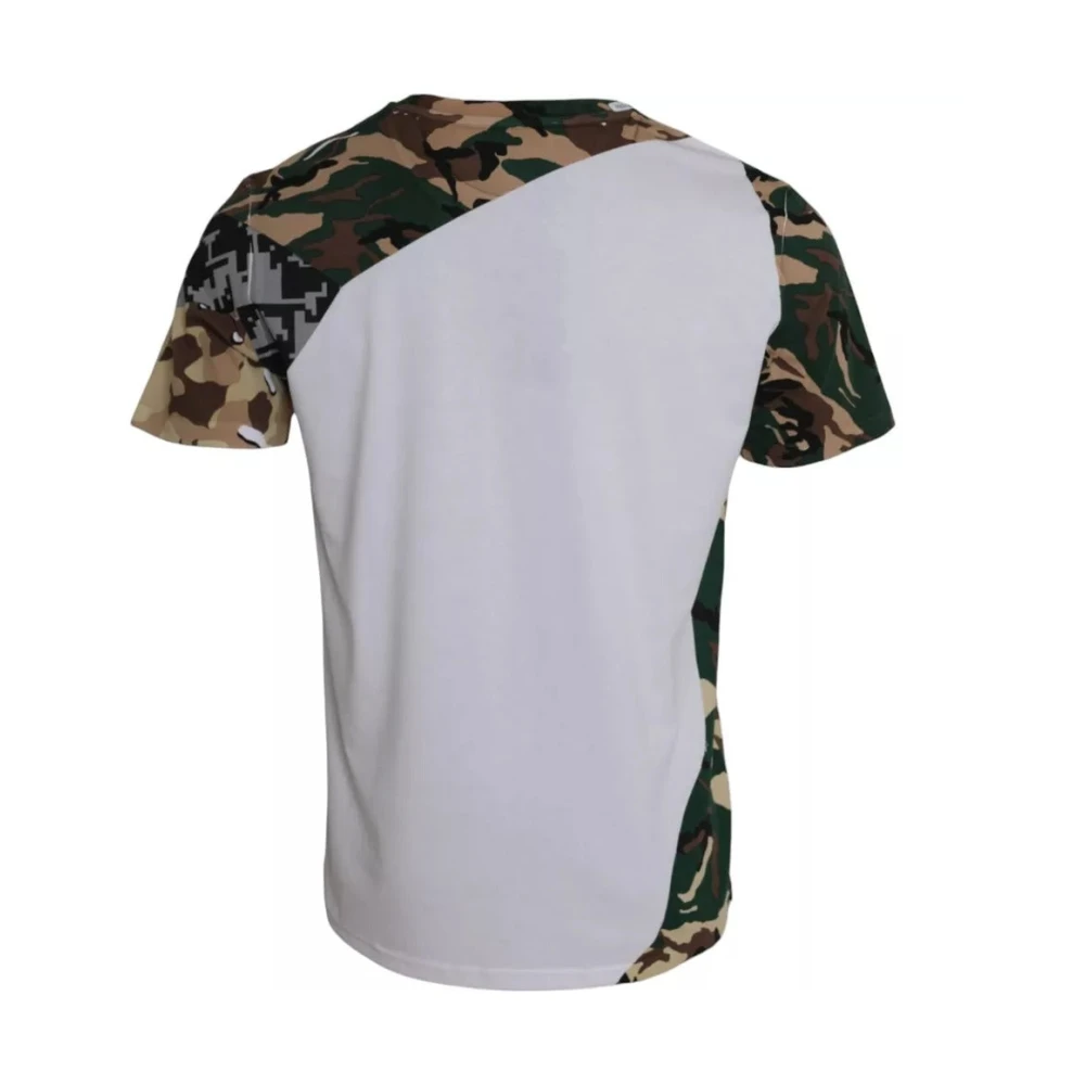 Dolce & Gabbana Camouflage Sterren Ronde Hals Heren T-Shirt White Heren
