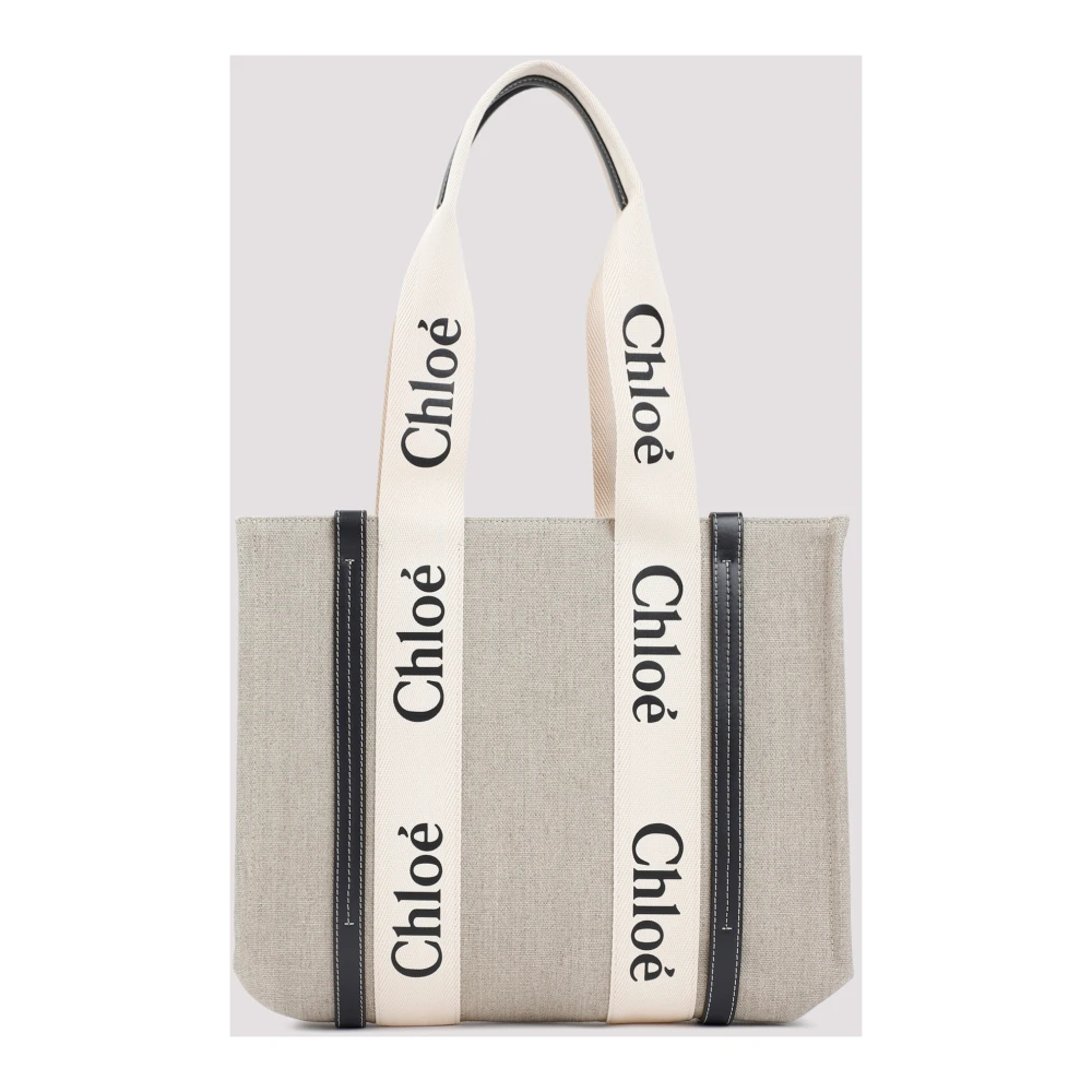 Chloé Neutrale Schoudertas met Blauwe Accenten Beige Dames