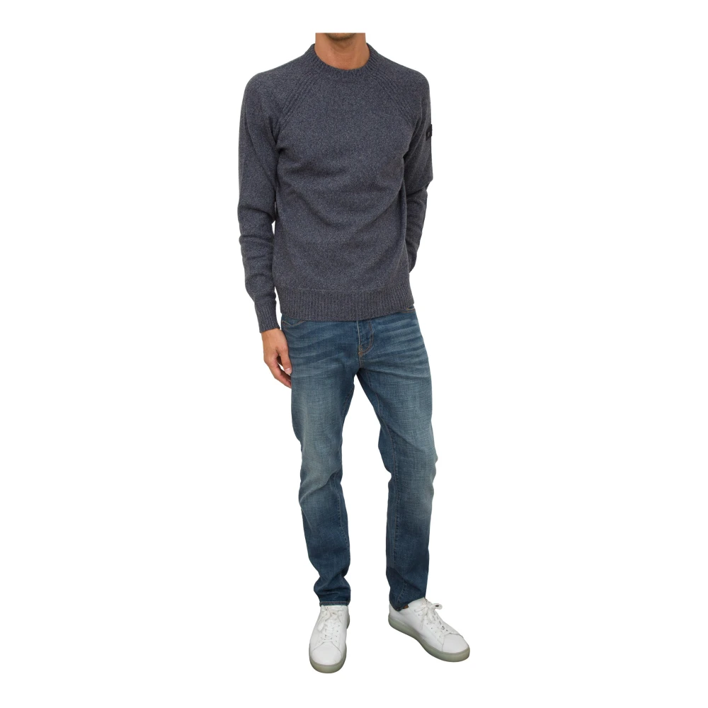 Peuterey Blauwe Gebreide Trui Blue Heren