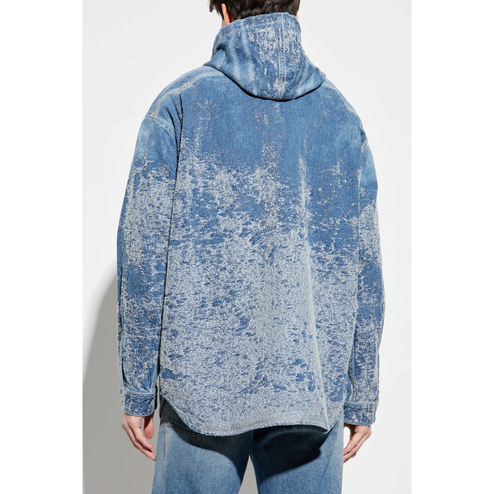 Diesel Denim shirt met capuchon Blue Heren