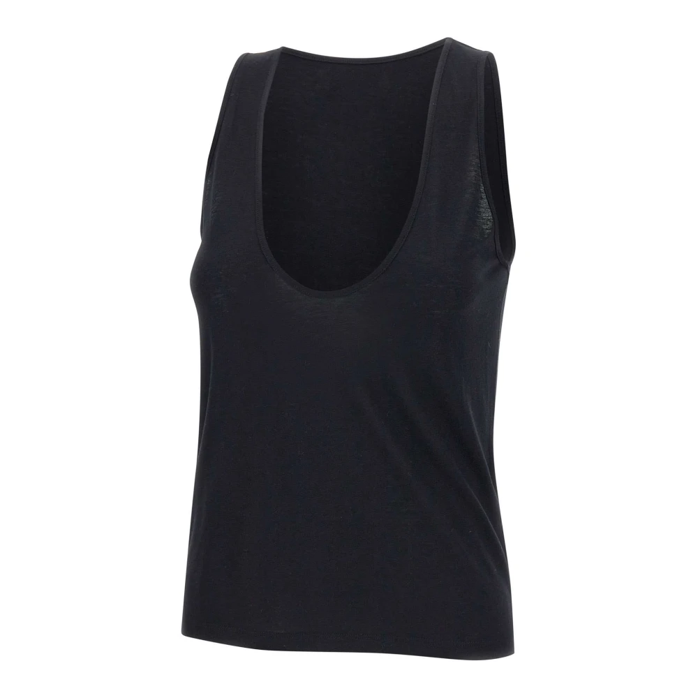 Loulou Studio Zwarte Mouwloze Top van Wolmix Black Dames