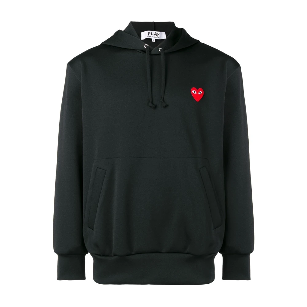 Comme des Garçons Play Svart Play Sweatshirt Hoodie Black, Herr