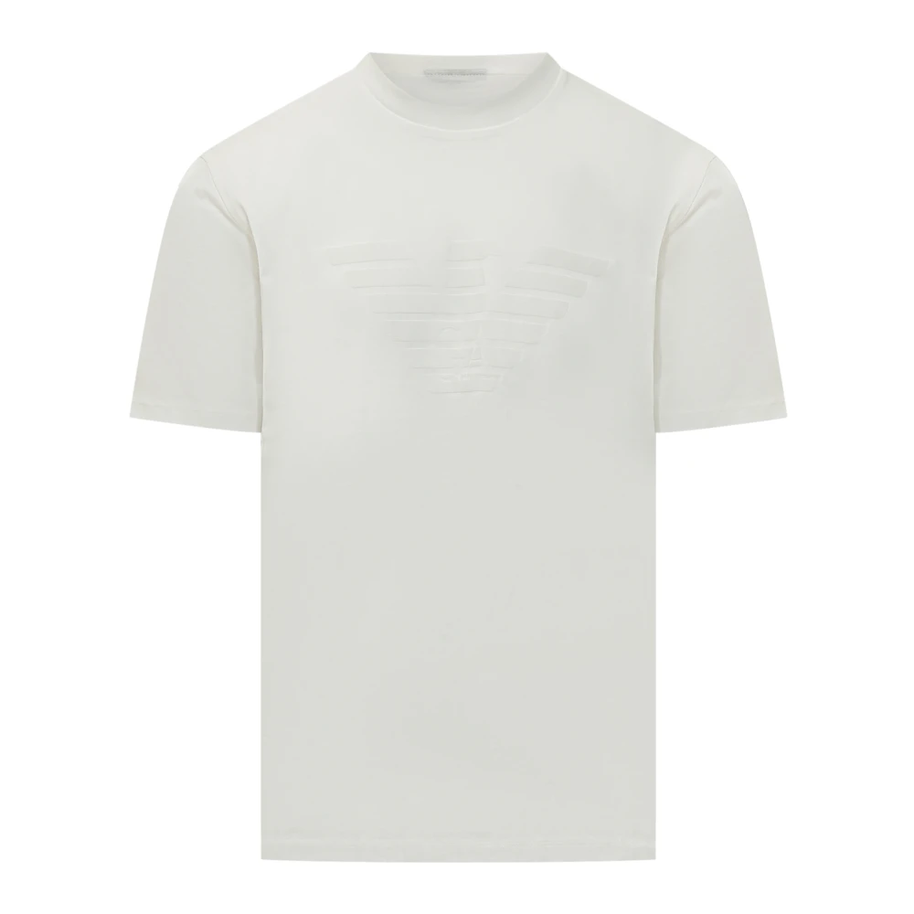 Emporio Armani Hombre Blanco - Camiseta De Punto De Jersey Con Logo Tonal Incrustado - Tops - 3XL