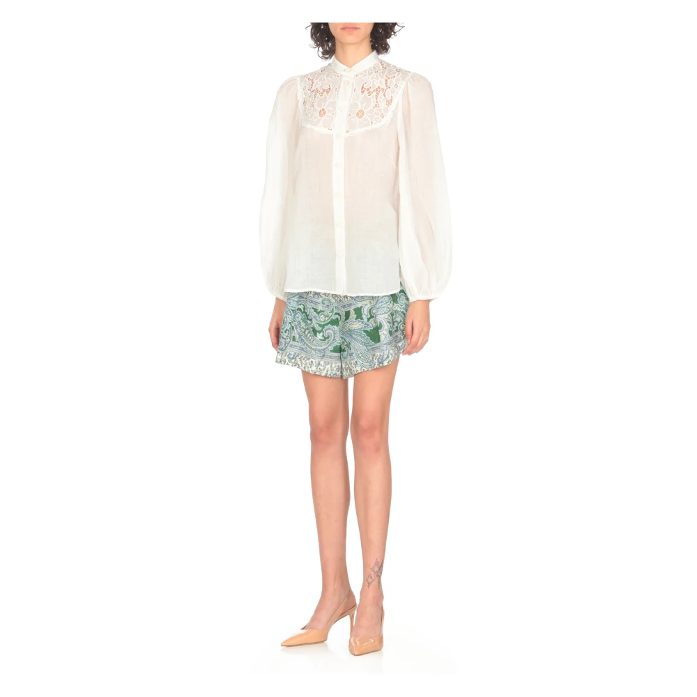 Zimmermann Ivoor Kant Geborduurde Blouse Beige Dames