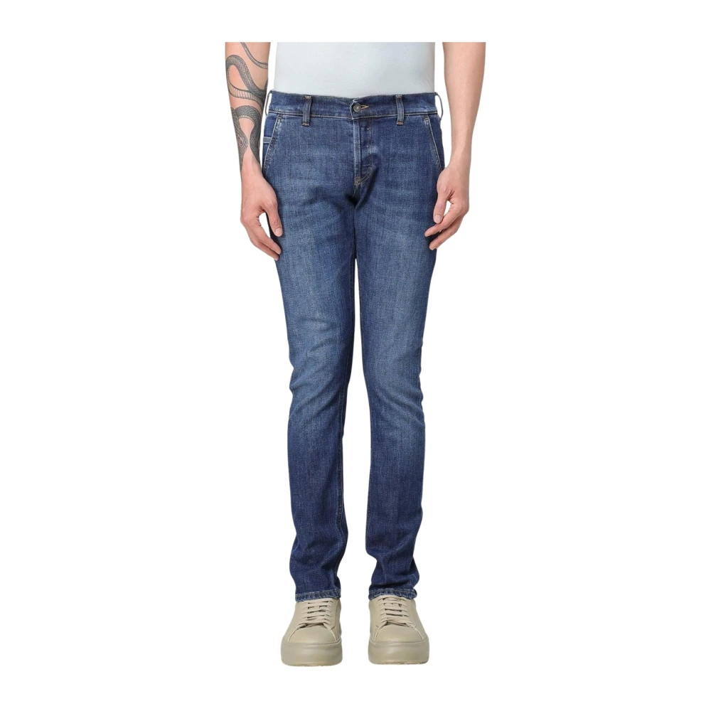 Dondup Men's Blue Slim Fit Jeans, W32, Classic Denim Straight-Leg Jeans