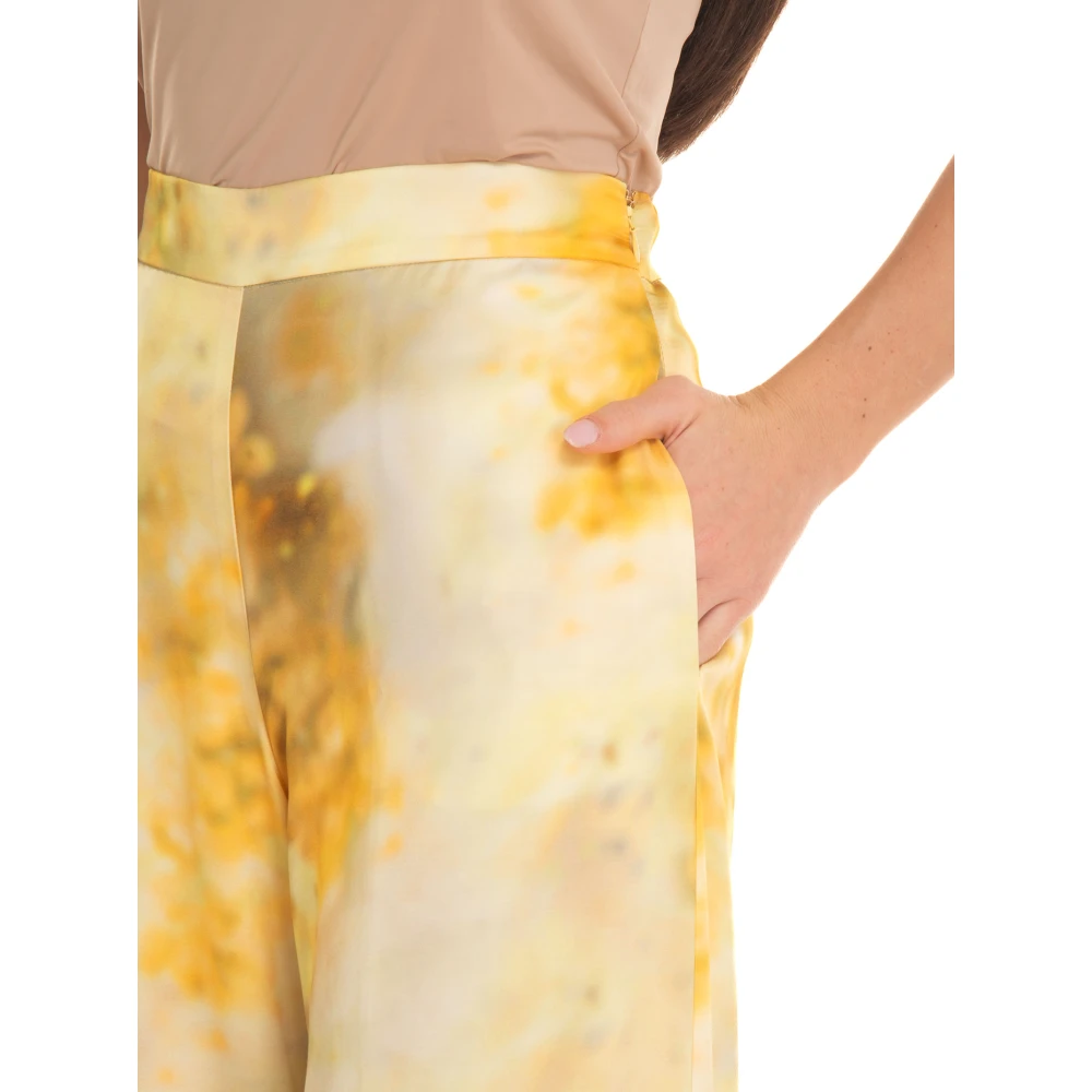 pinko Puntuale trousers with lace tie Yellow Dames
