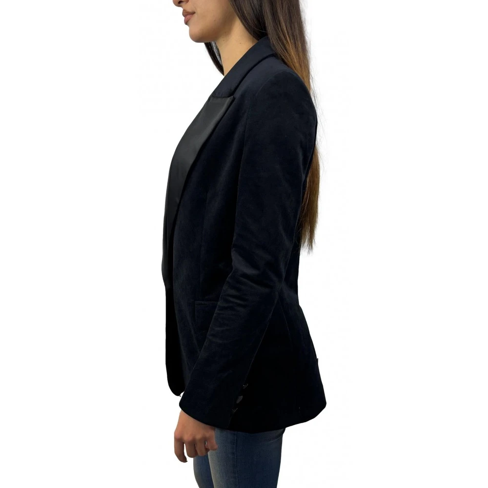 ViCOLO Zwarte Polyester Jas Blue Dames