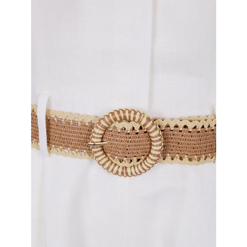 Zimmermann Witte linnen playsuit met kraag White Dames