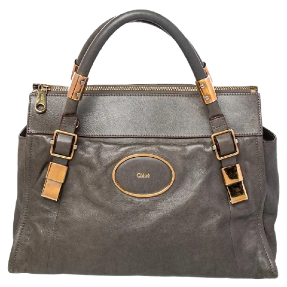 Chloé Pre-owned Leather handbags Gray Dames