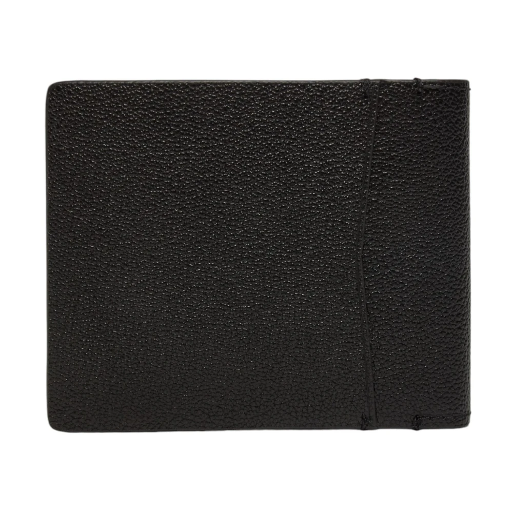 Calvin Klein Zwarte Leren Ritsportemonnee Mannen Herfst Winter Black Heren