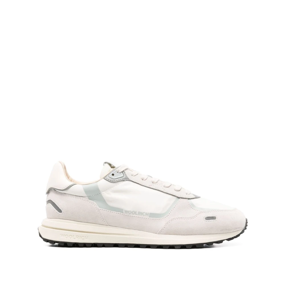 Woolrich Witte Sneakers Veters Rubberen Zool Logo Heren Schoenen