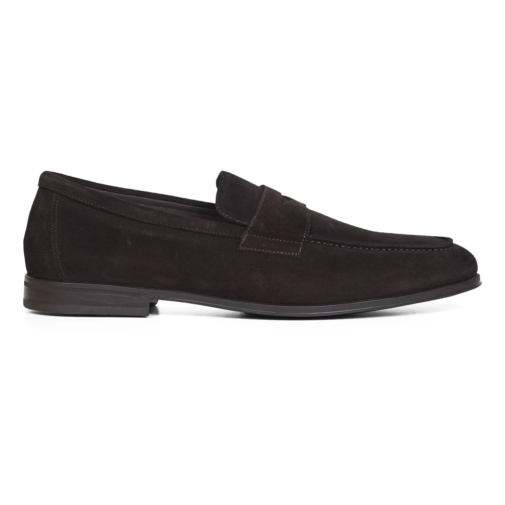 Doucal's Men's Brown Suede Penny Loafer - Loafers - 7 Uk - Shoes