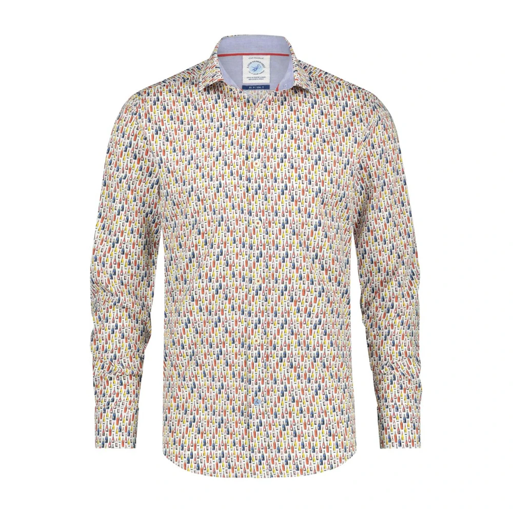 A fish named fred Stretch Katoenen Shirt Fred Vis Multicolor Heren