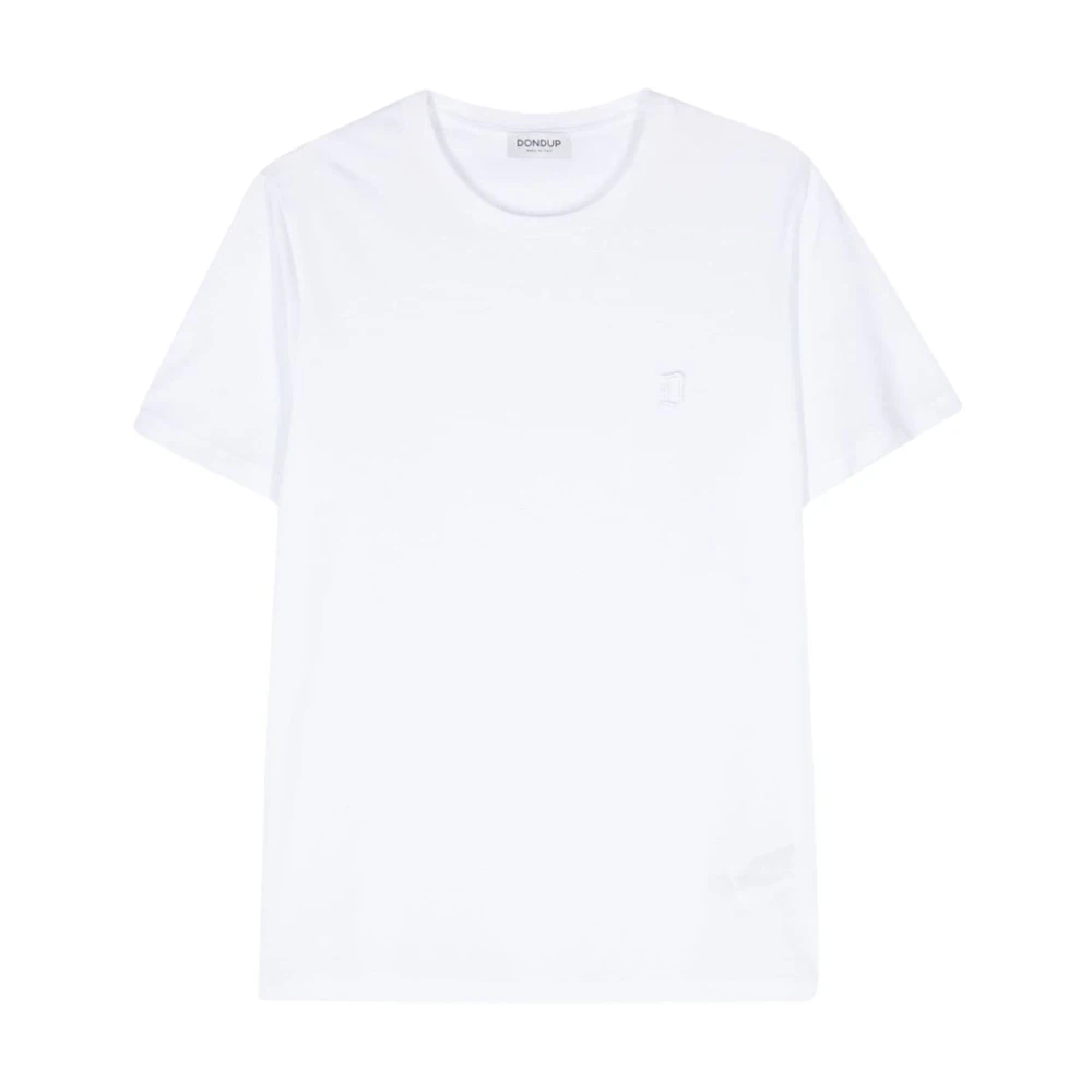 Dondup Geborduurd Logo Crew Neck T-shirt White Heren