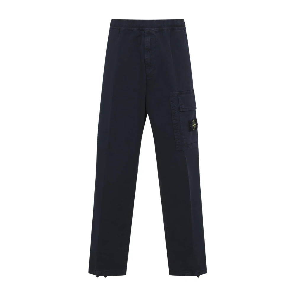 Stone Island , Straight Trousers, Male, Blue, W32, Cargo Trousers