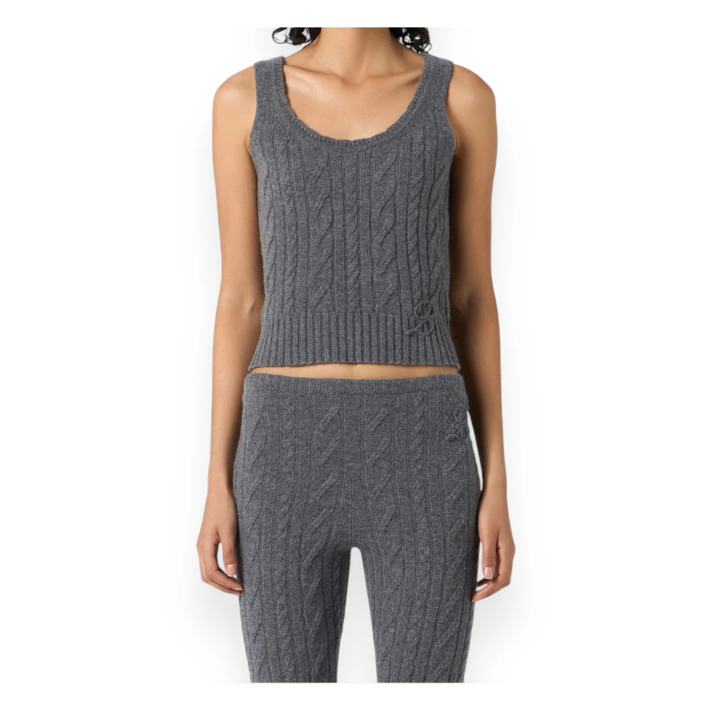 Blumarine Gebreide Tank Top Gray Dames