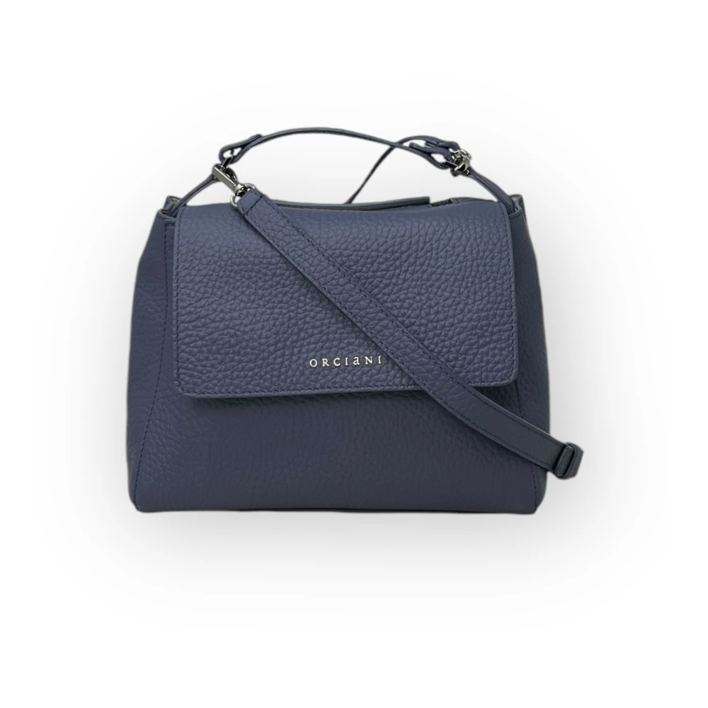 Orciani Zachte leren crossbody tas Blue Dames