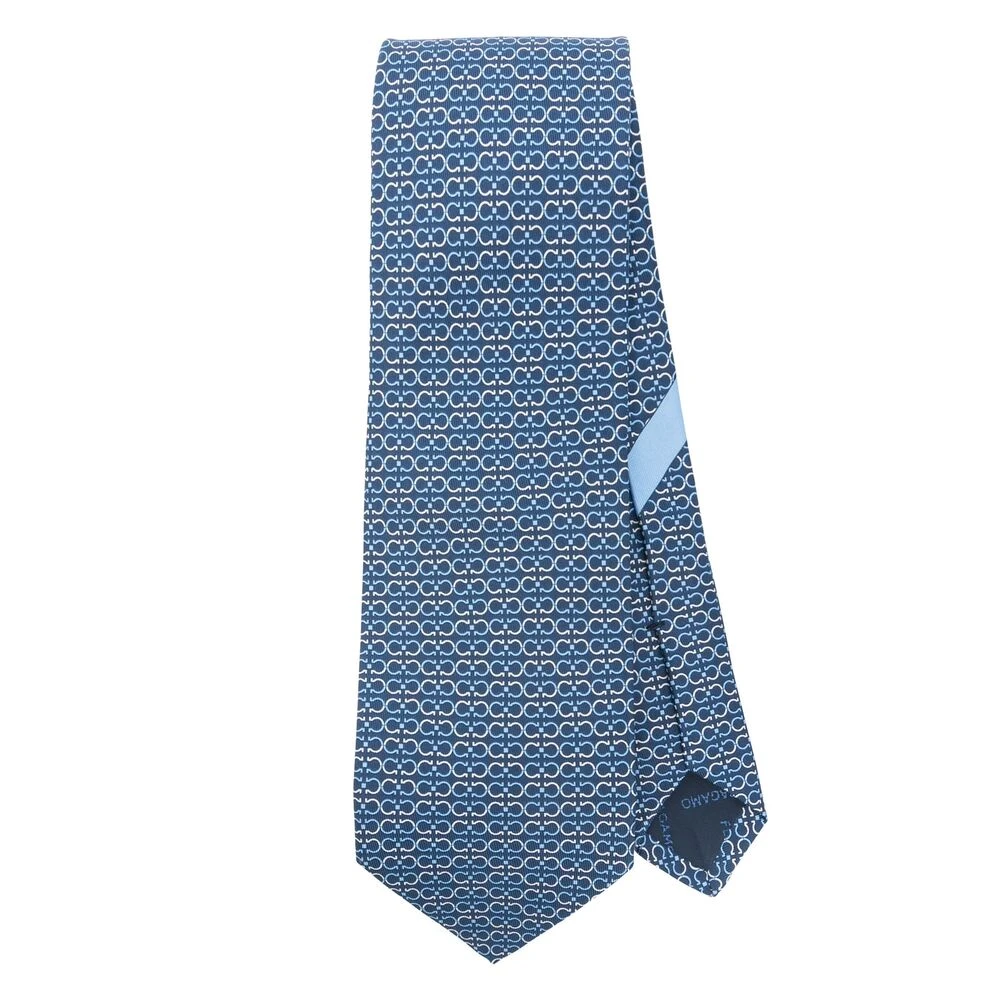 Salvatore Ferragamo Blauwe Zelfstrikken Puntige Tip Blue Heren