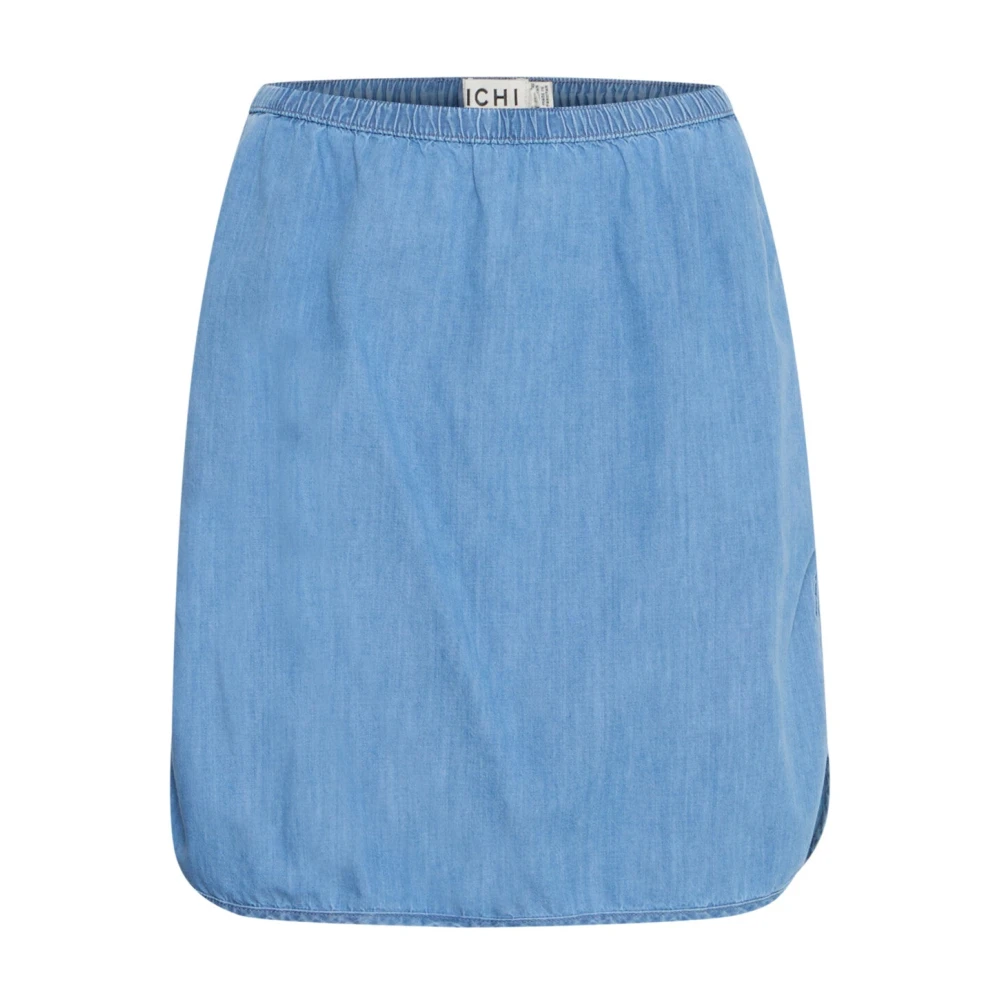 Ichi Blue Denim Skirts, Female, Xs, Light Chambray Denim Skirt