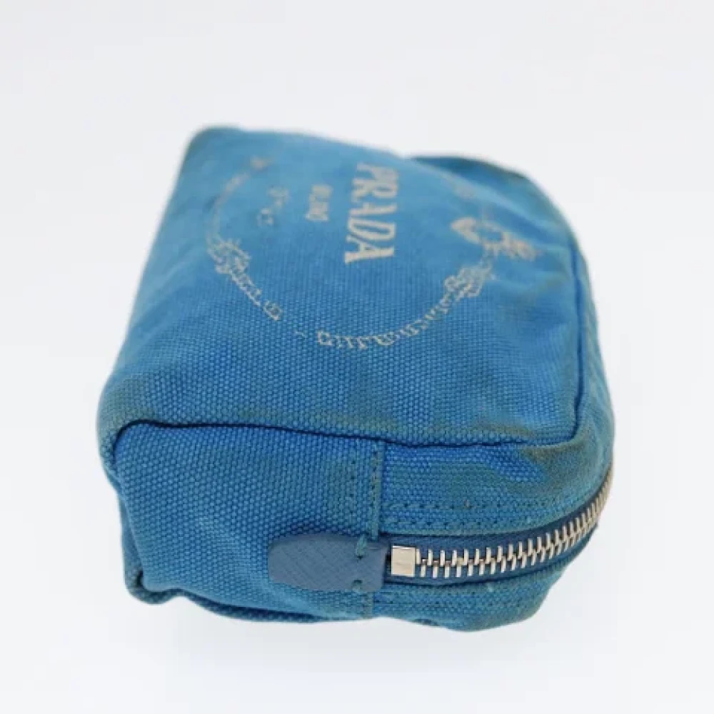 Prada Vintage Pre-owned Canvas pouches Blue Dames