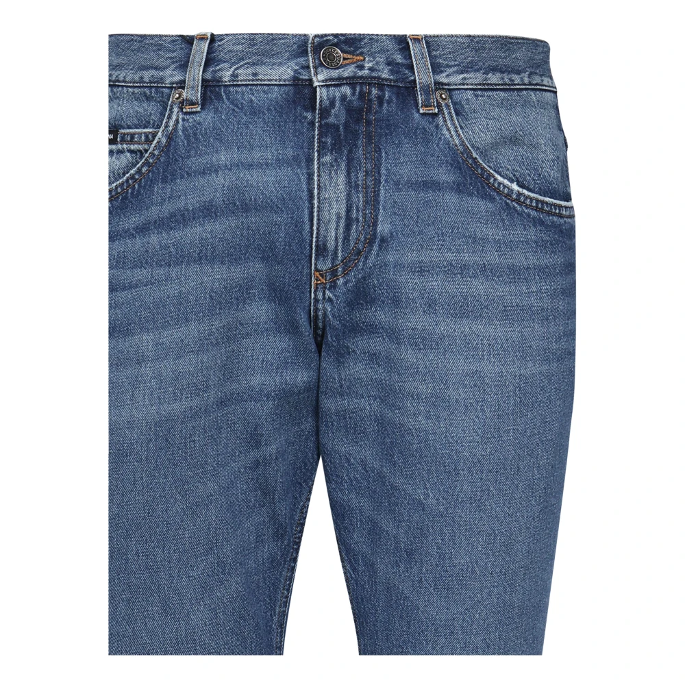 Dolce & Gabbana Slim Five Pocket Stretch Cotton Jeans Blue Heren