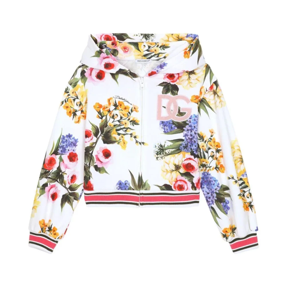 Dolce & Gabbana Vit Trädgård Hoodie Multicolor, Unisex