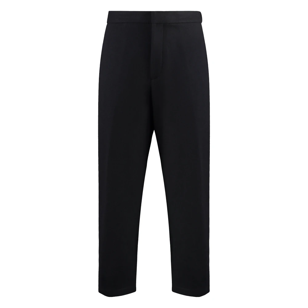 Jil Sander Men's Black Elastic Back Wool Trousers