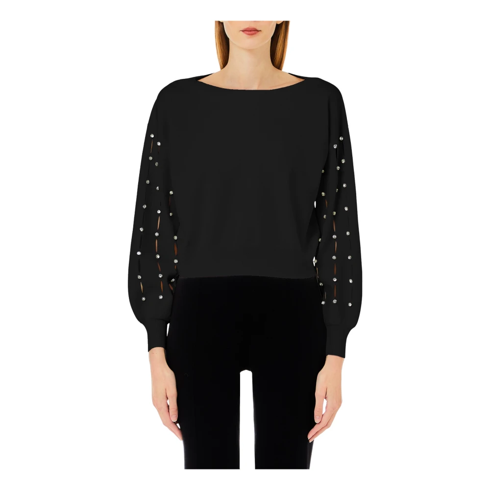 Liu Jo Gesloten Gebreide Trui Black Dames