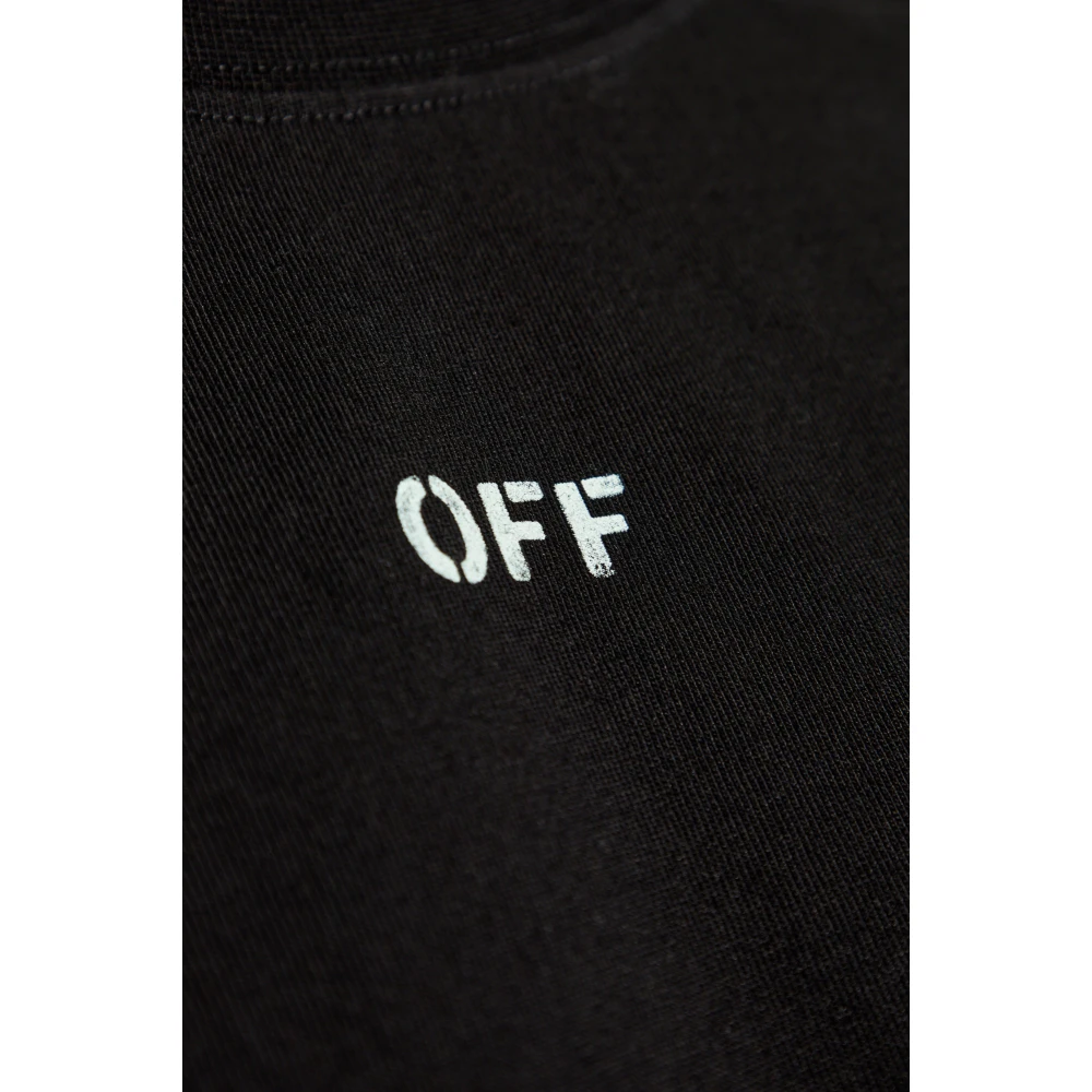 Off White Bedrukt T-shirt Black Heren