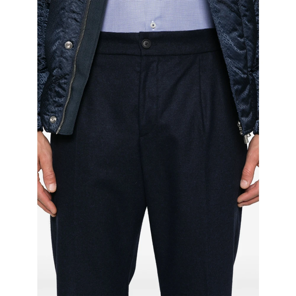 Hugo Boss Gemengde wollen broek met zakken Blue Heren