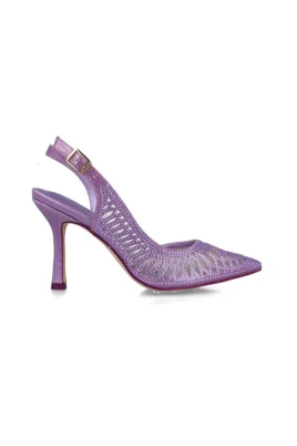 Slingback i tyll och strass