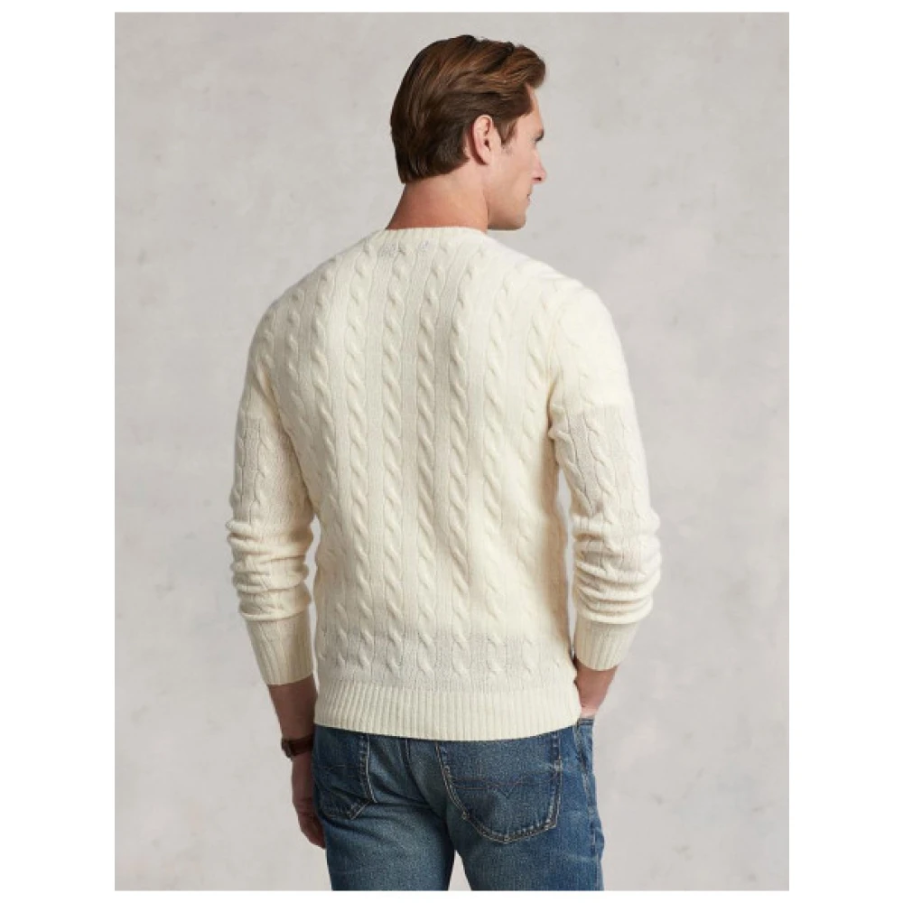 Polo Ralph Lauren Rondehals Kasjmier wollen trui Beige Heren