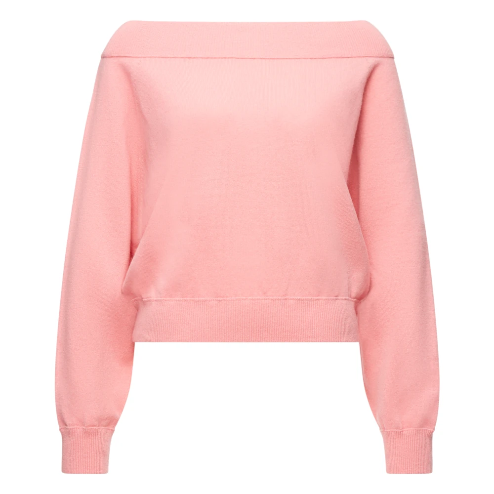 Drykorn Schouderloze Paarse Gebreide Trui Pink Dames