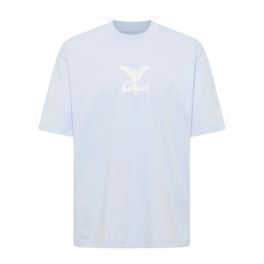 Carlo Colucci Men's Blue Oversize T-Shirt - T-Shirts - 2XL - Tops