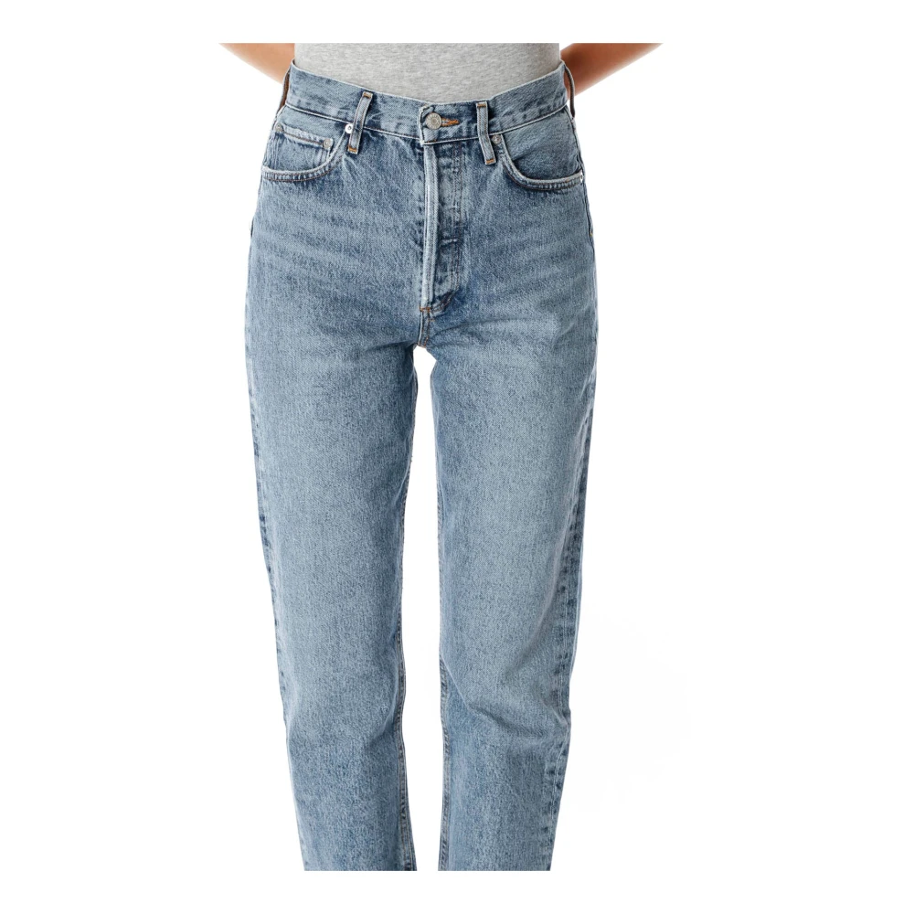 Agolde Vintage Highwaist Straight Fit Jeans Blue Dames