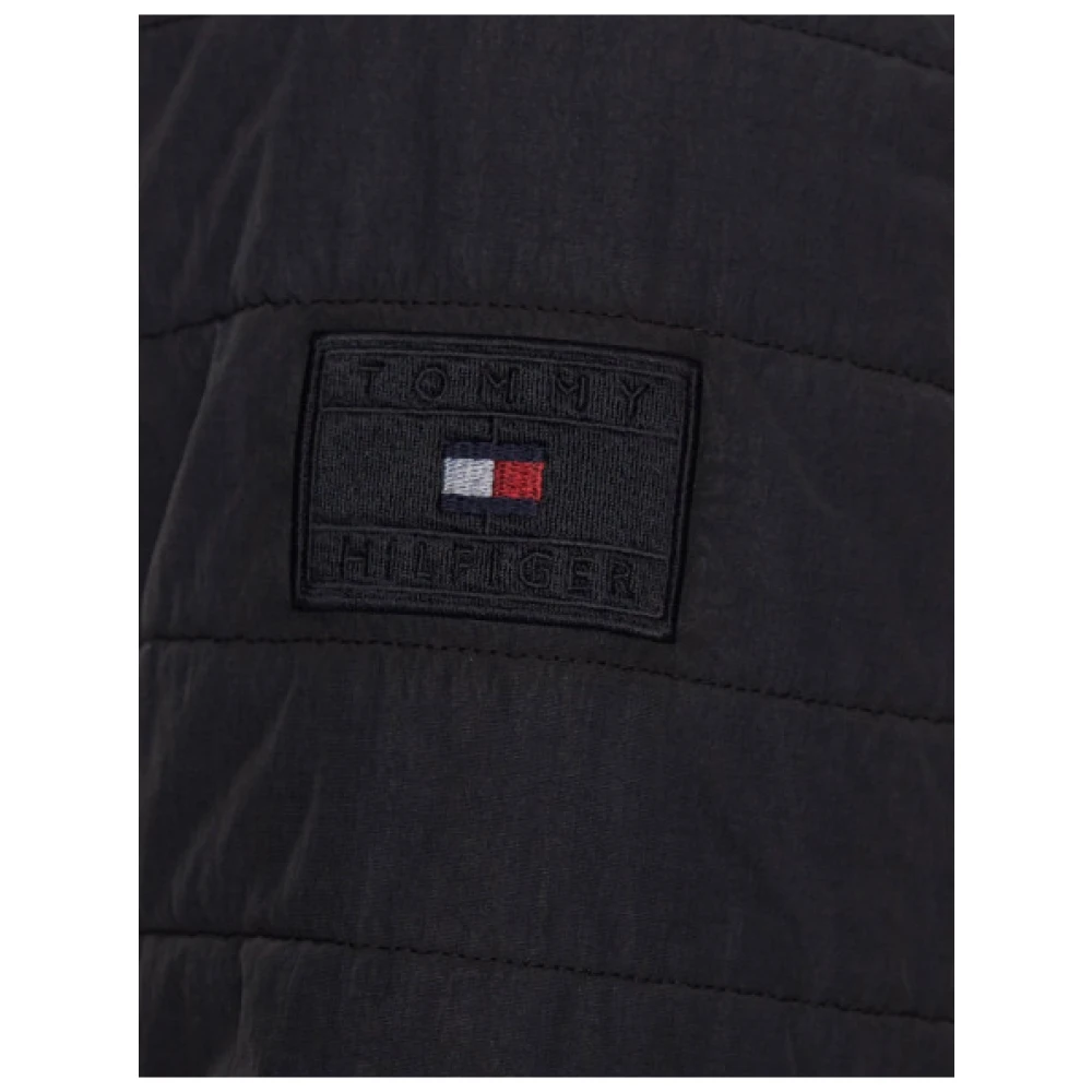 Tommy Hilfiger Gewatteerd Jack met Ritssluiting en Elastische Afwerking Black Heren