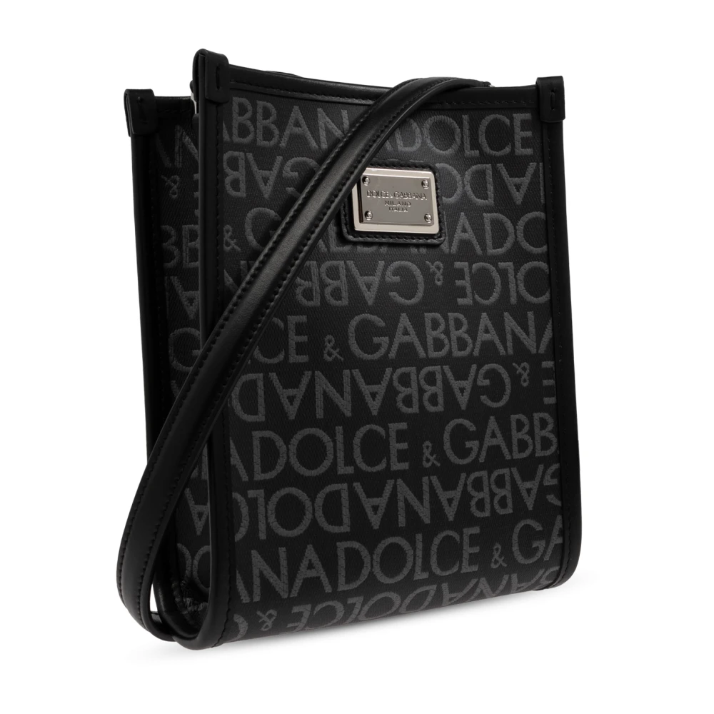 Dolce & Gabbana Schoudertas met logo Black Heren