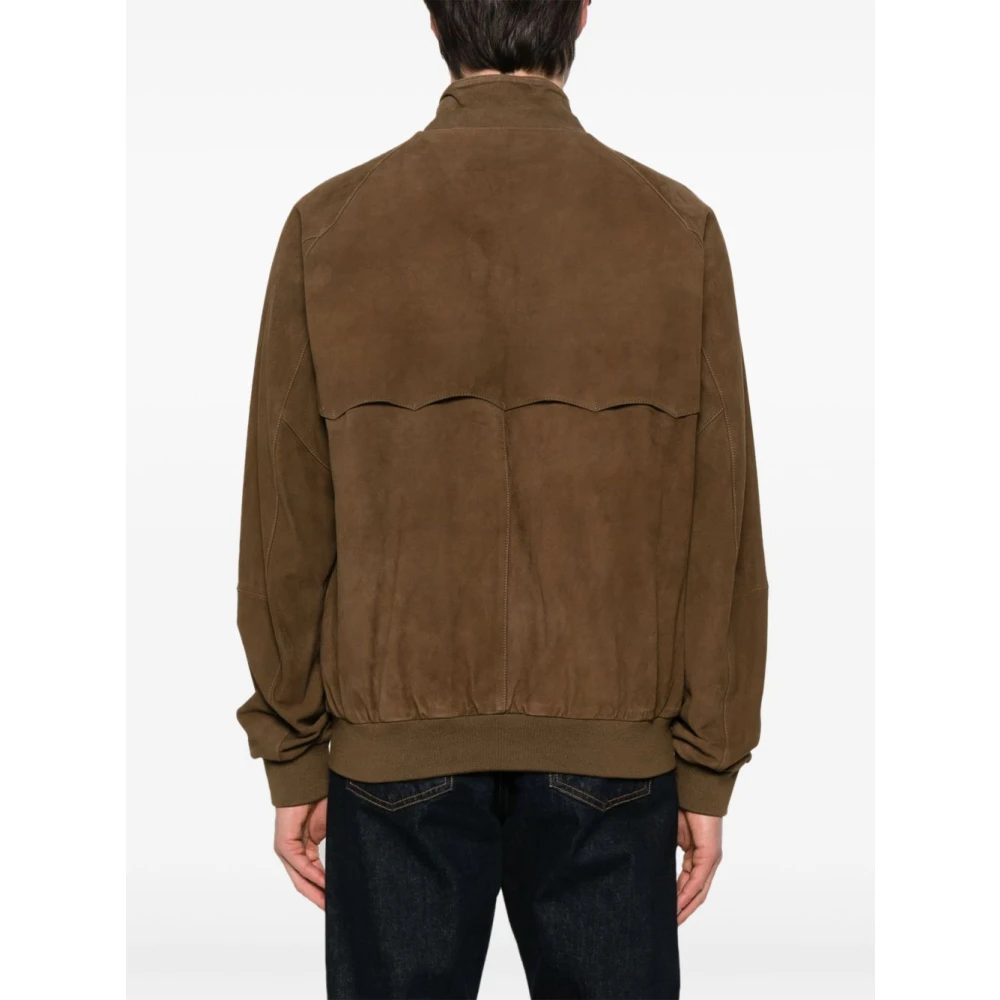 Baracuta Groen leren jas voor mannen Brown Heren