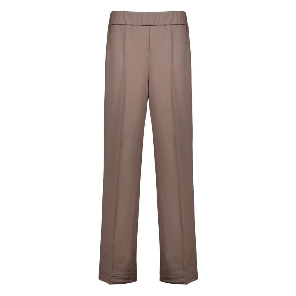 Moncler , Wide Trousers, Female, Beige, Xs, Logo Patch Cotton Joggers