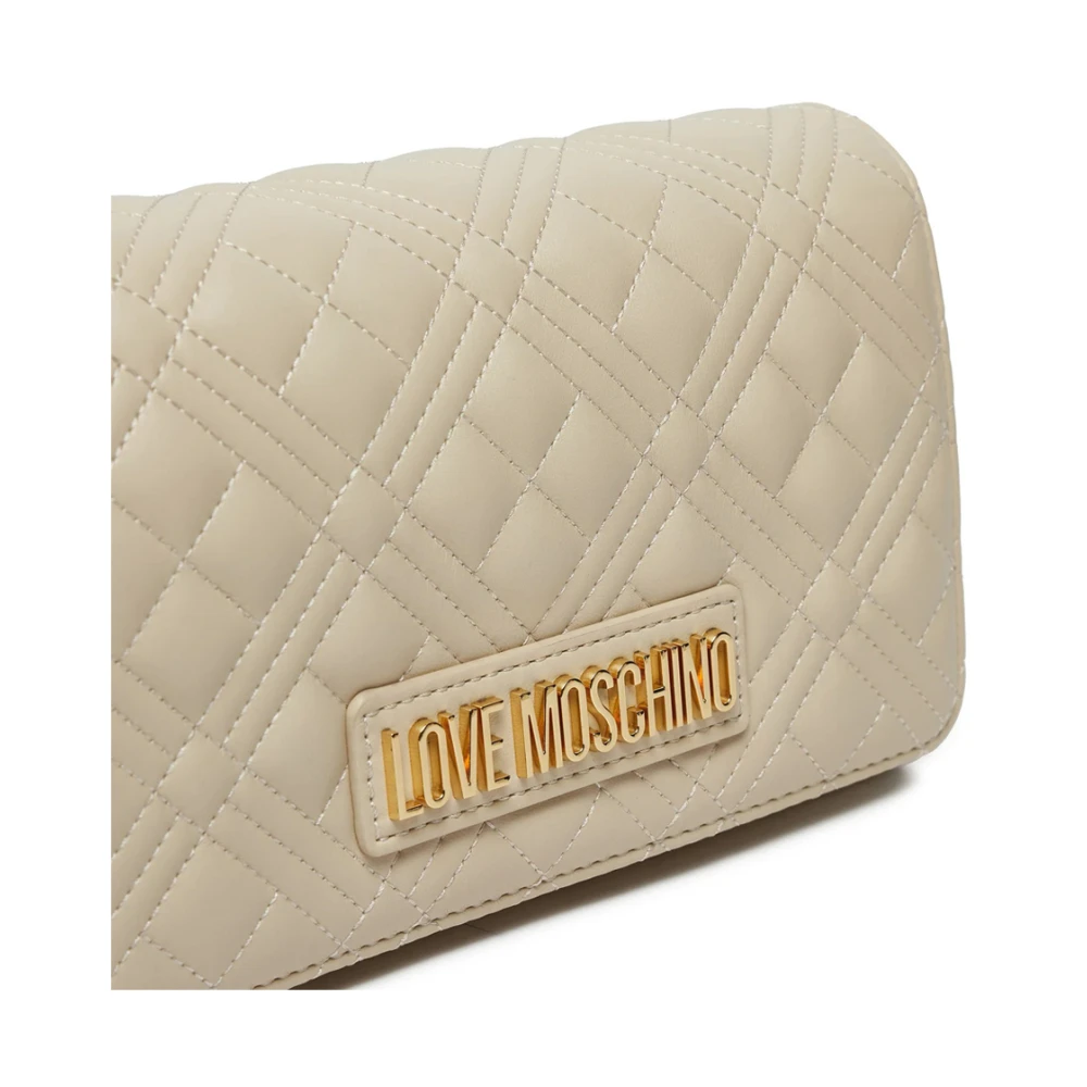 Love Moschino Gewatteerde Pu Handtas in Ivoor Beige Dames