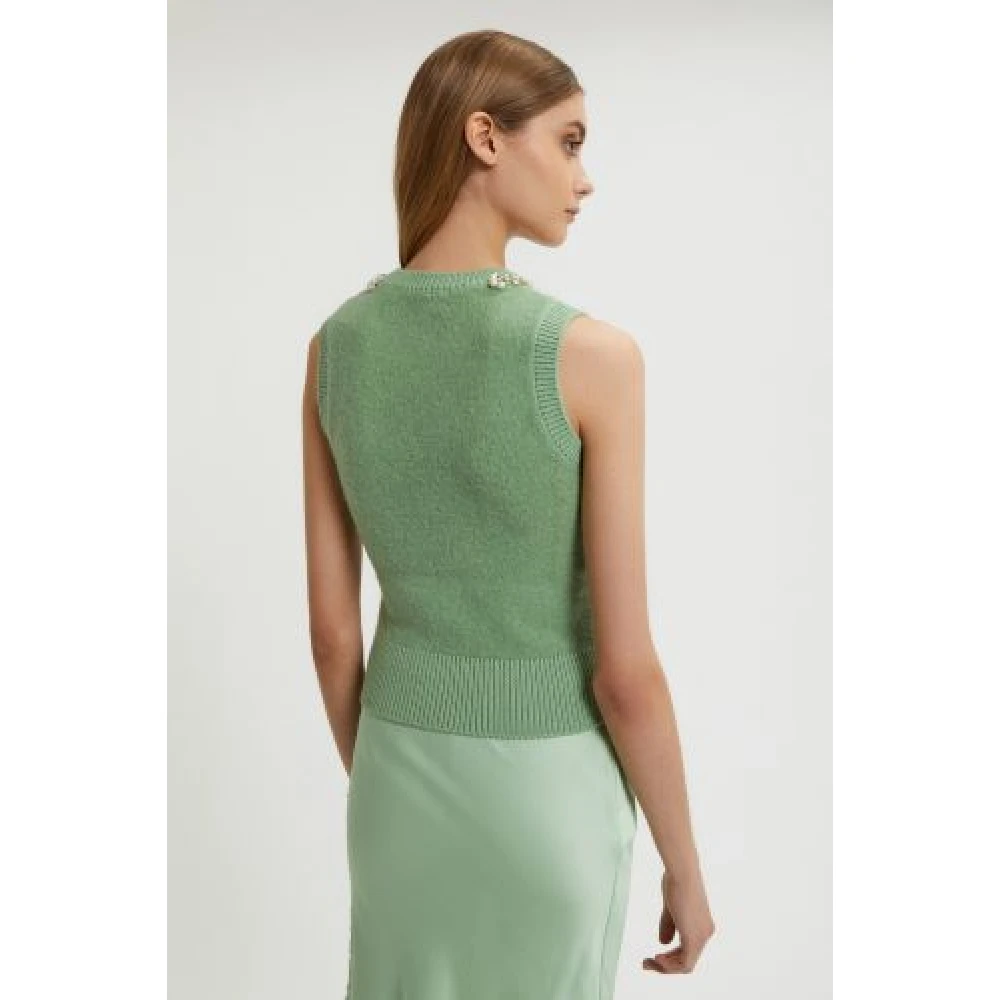 Ermanno Scervino Groene Juweelhals Vest Green Dames