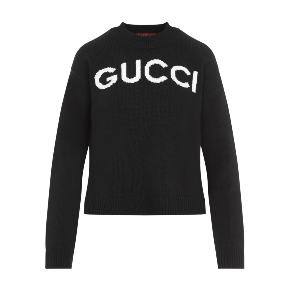 Gucci Zwarte Wollen Trui Aw24 Black Dames