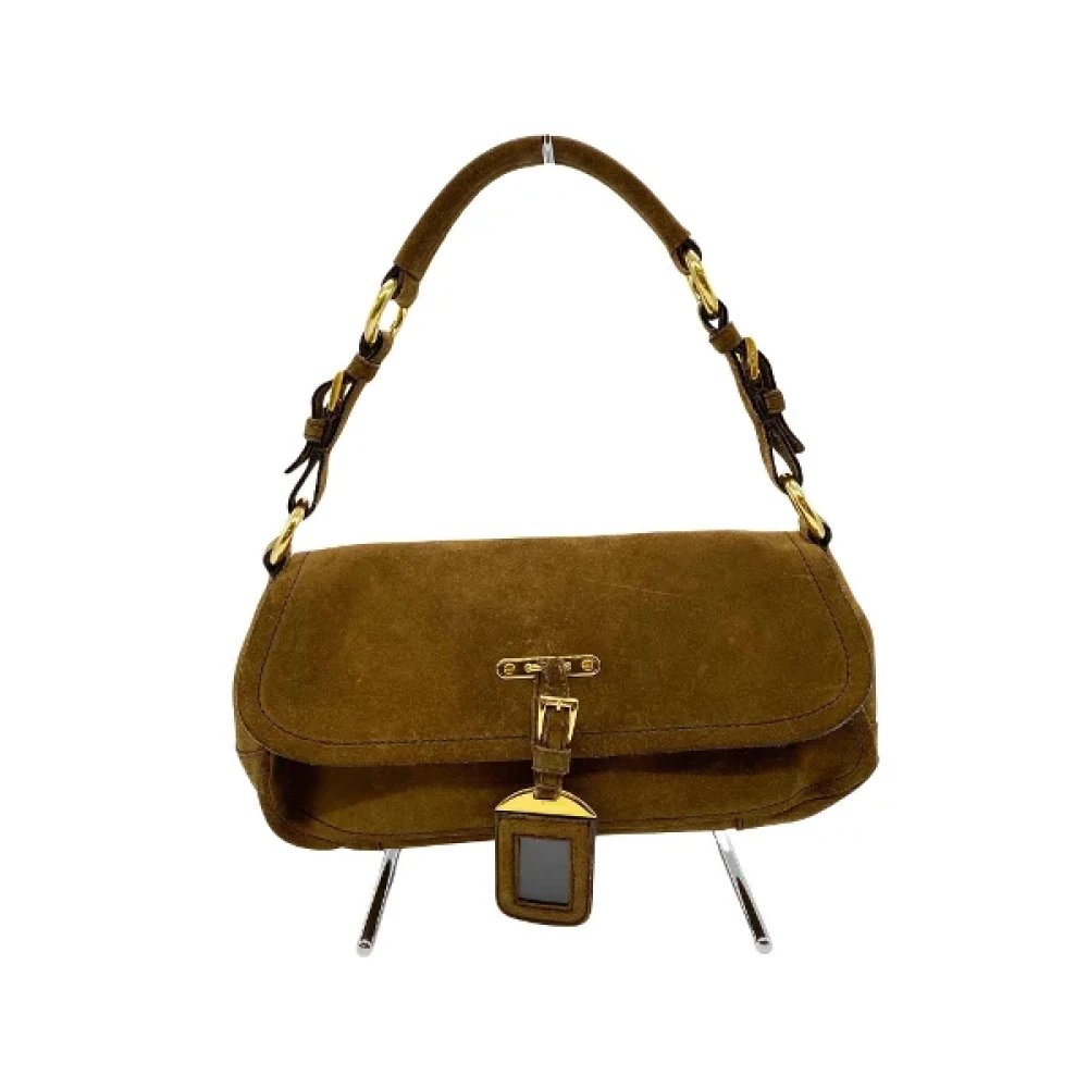 Prada Vintage Pre-owned Suede handbags Brown Dames