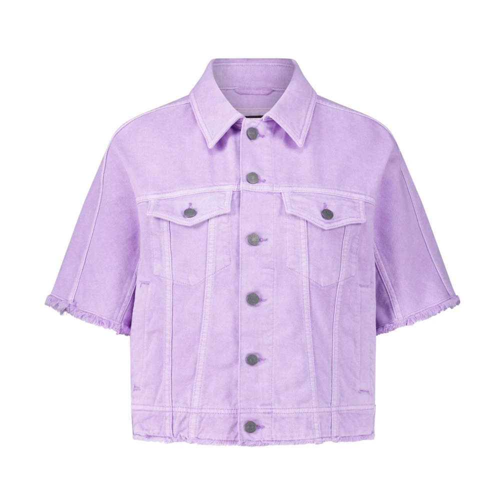 Hugo Boss Paarse spijkerjasje met korte mouwen Purple Dames