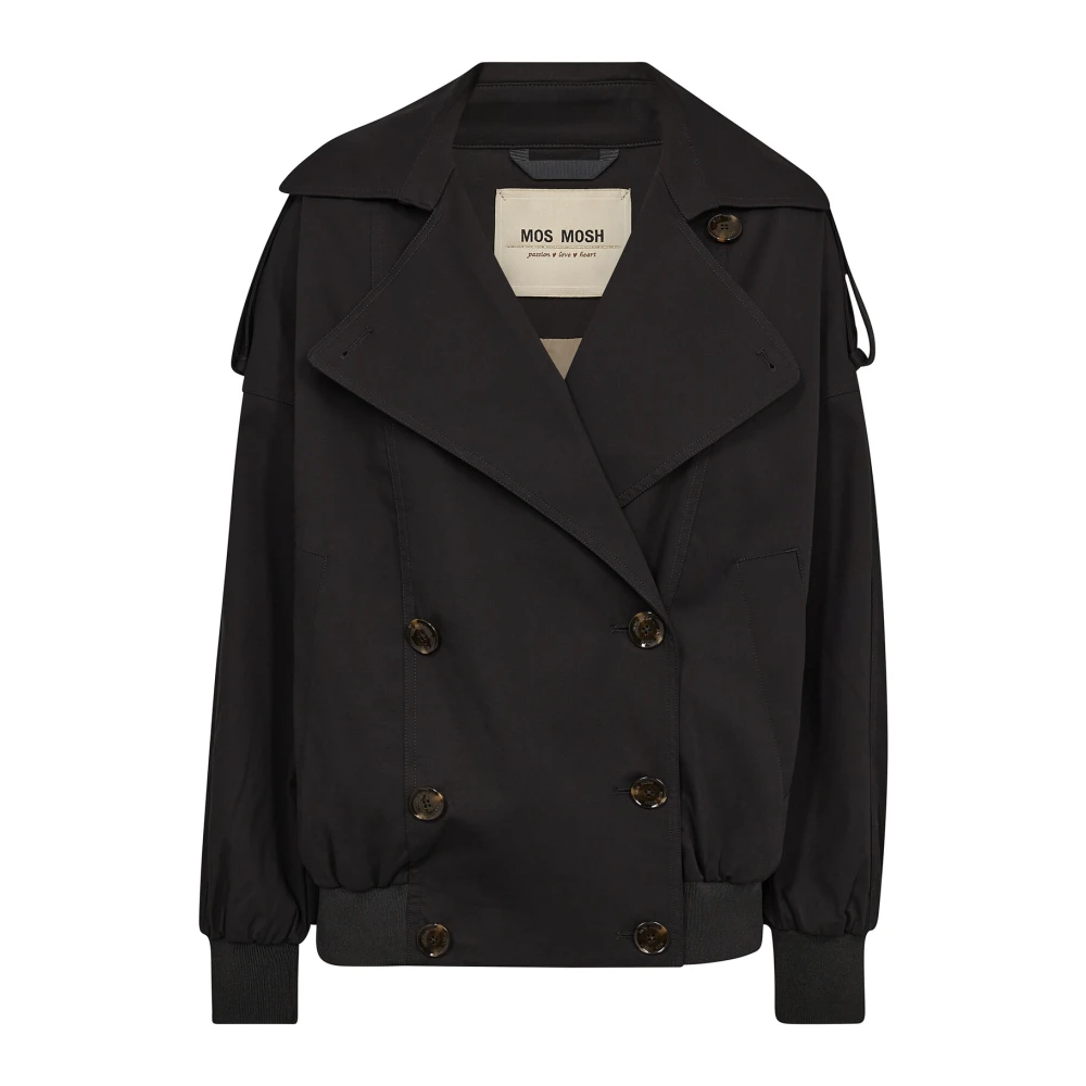 MOS MOSH Trendy Trench Bomber Jack Zwart Black Dames
